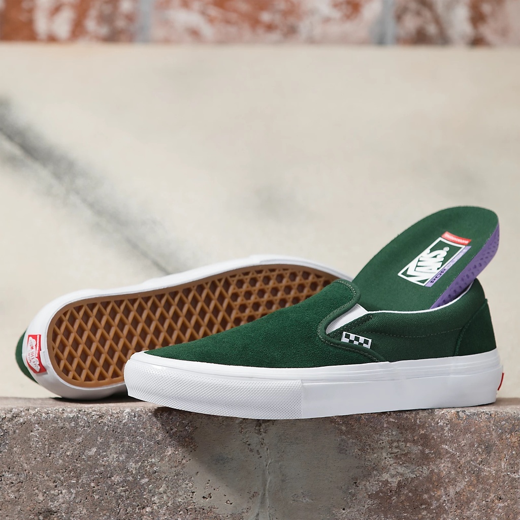 VANS SLIP ON WRAPPED SHOES GREEN WHITE